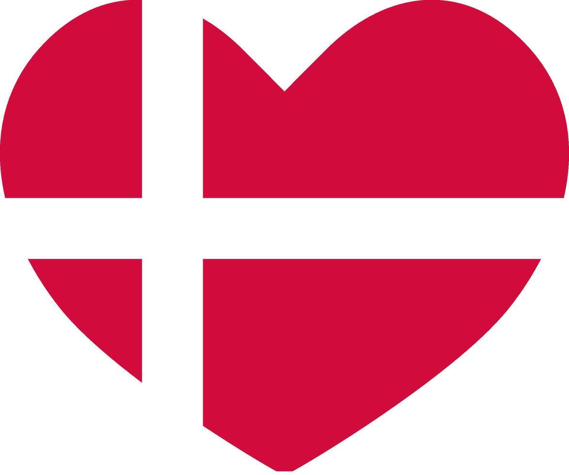 Denmark heart shaped icon flag illustrator national vector