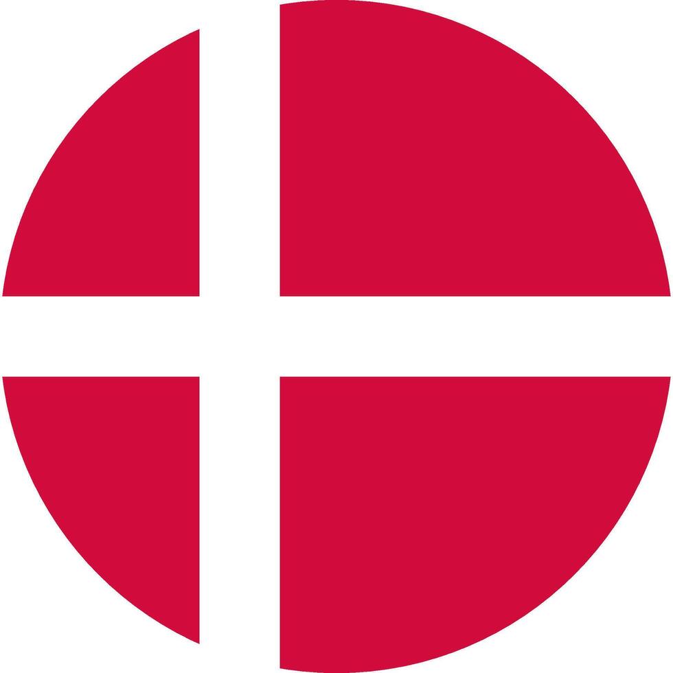 Denmark flag illustrator national of round vector