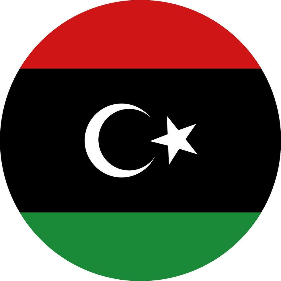 Libya flag illustrator national of round vector