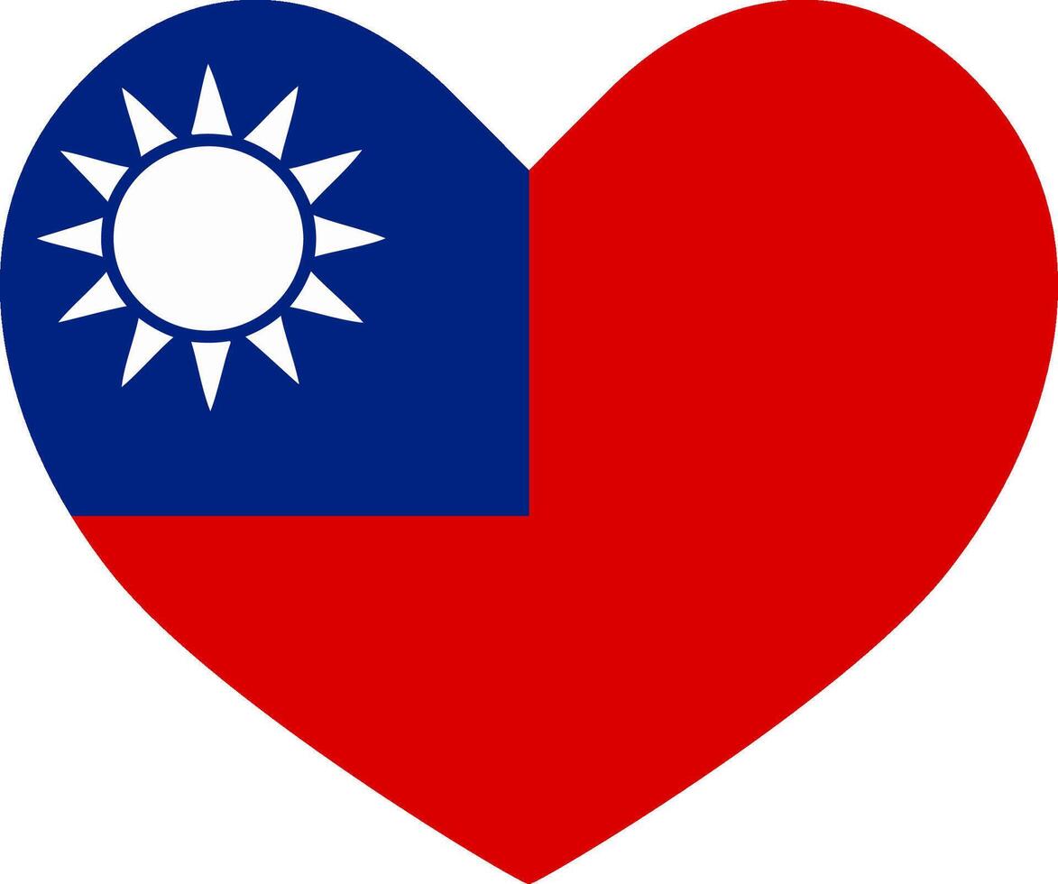 Taiwan heart shaped icon flag illustrator national vector