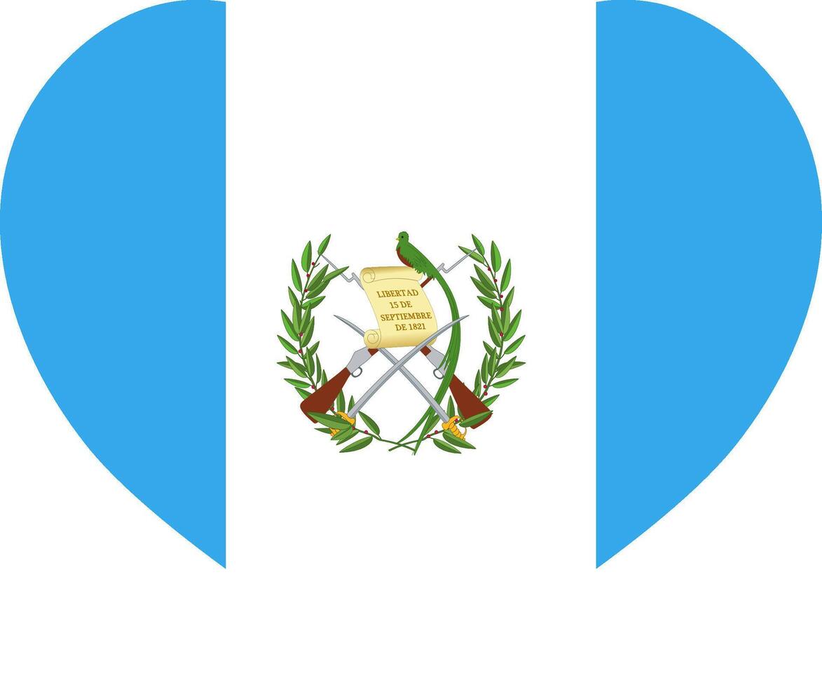 Guatemala heart shaped icon flag illustrator national vector