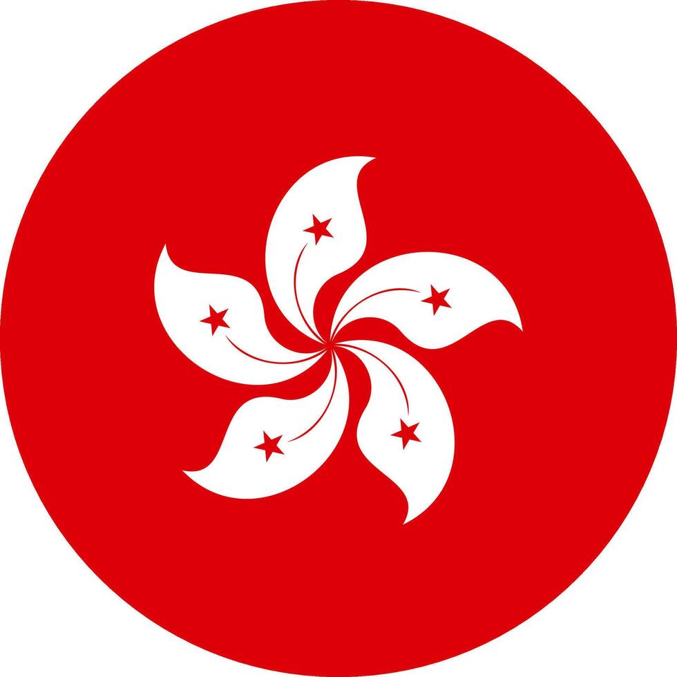 Hong Kong flag illustrator national of round vector