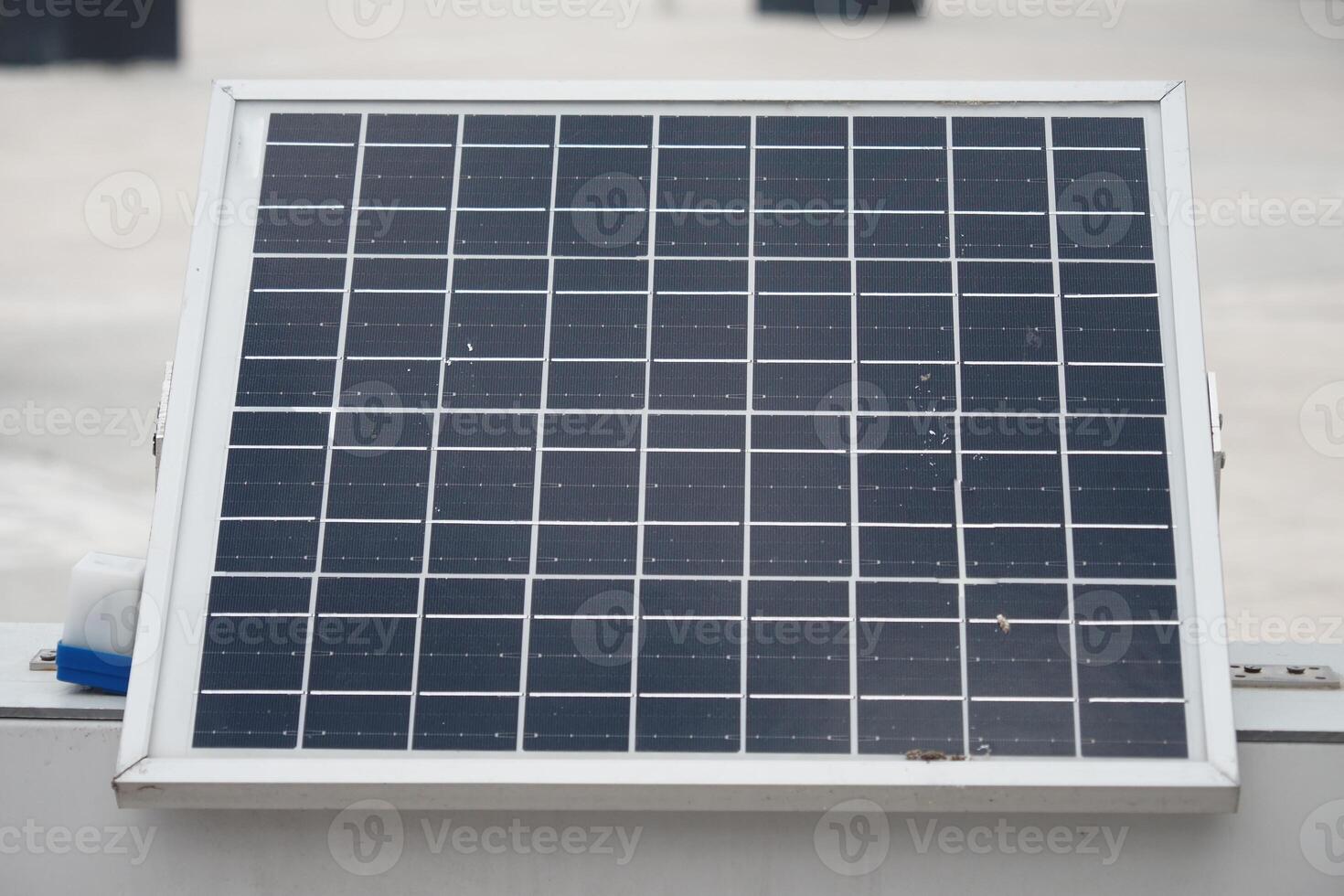 Solar panel installed at an outdoor location for energy generation photo