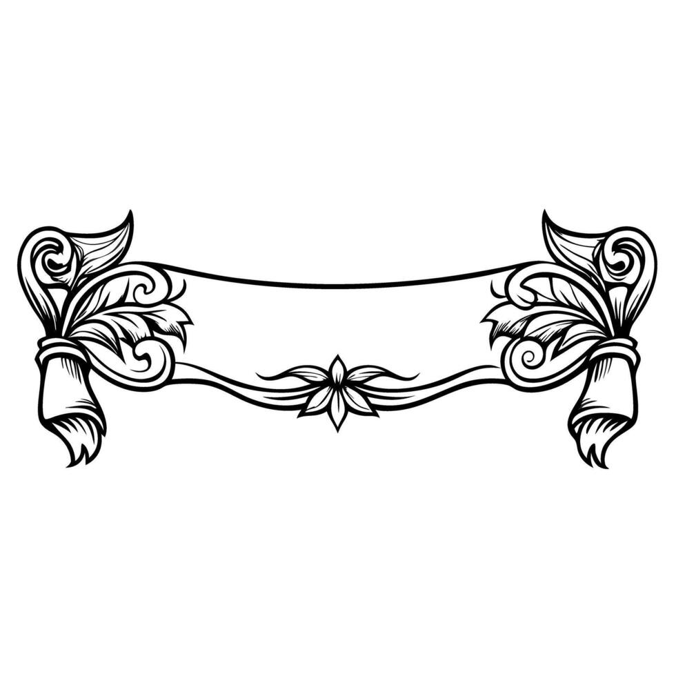 elegant vintage floral banner design with decorative scrolls and leaf motifs vector