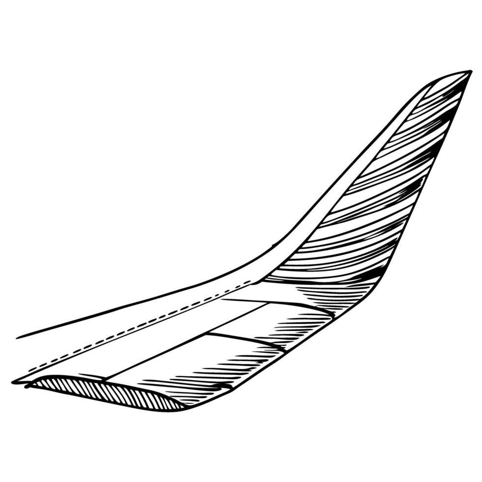 Airplane wing design sketch aerodynamic engineering, aviation technology illustration, blueprint concept vector