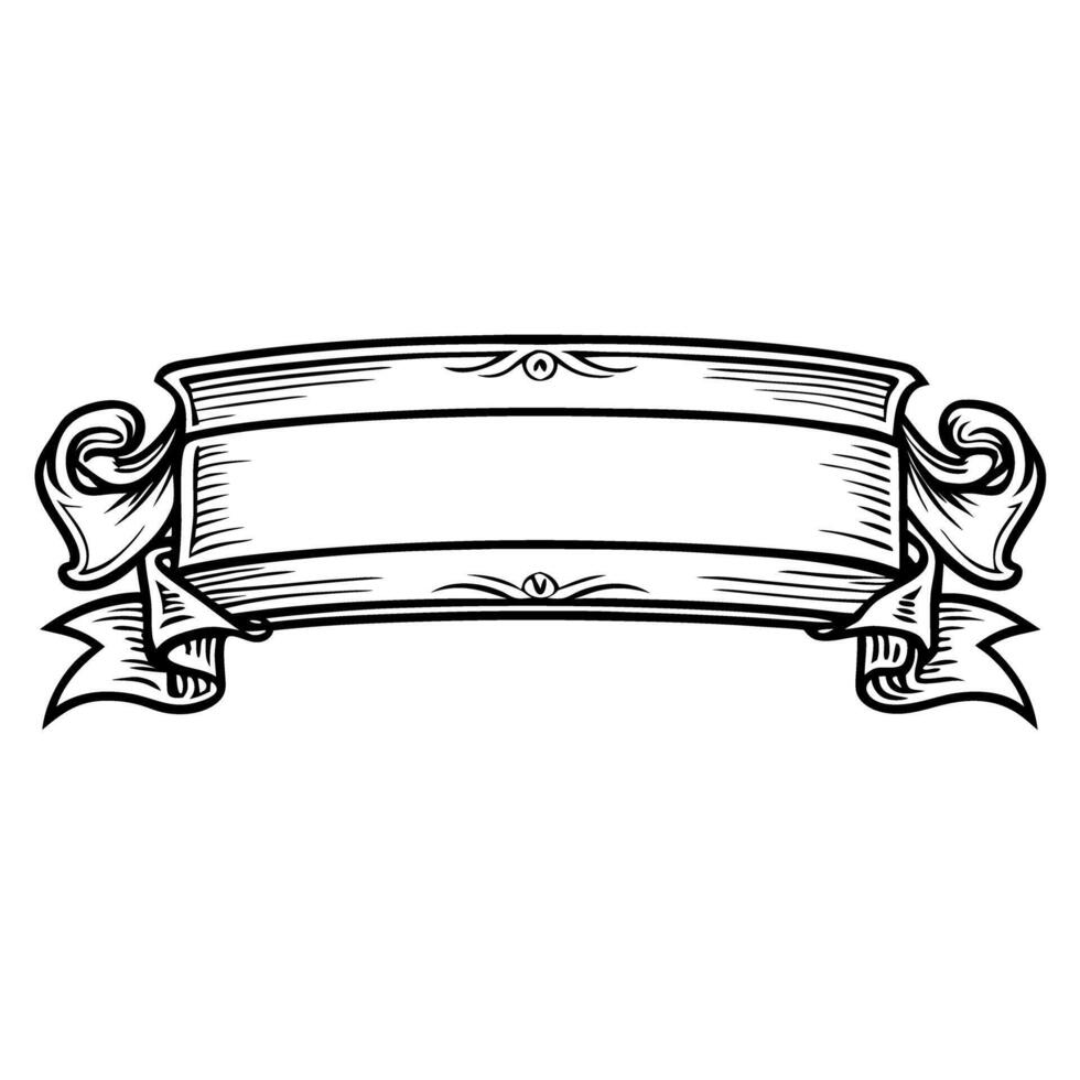 blank vintage banner ribbon scroll ornate empty scroll design for decoration and text placement vector