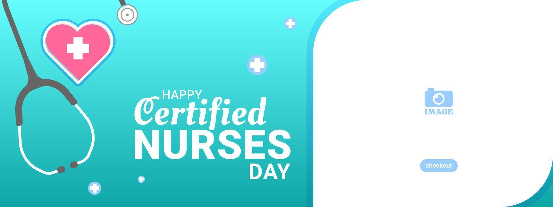 Happy Certified Nurses Day. Design banner greetings for the health and medical work of the annual event in March 19. Career vector