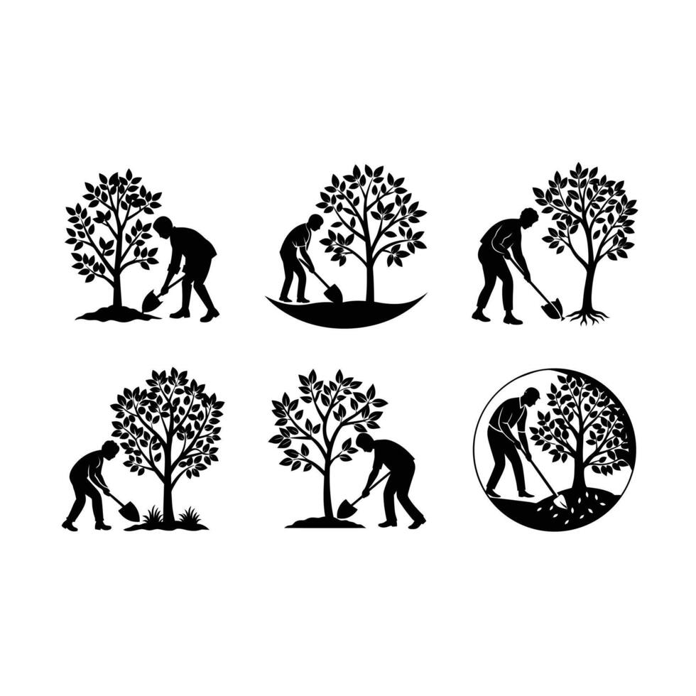 Tree Planting Illustration for Environmental Awareness vector