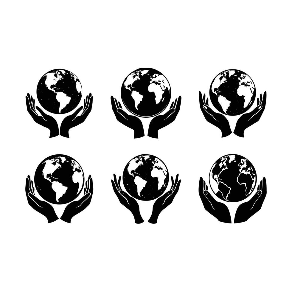 Earth and Hands Illustration for Environmental and Nature Projects vector
