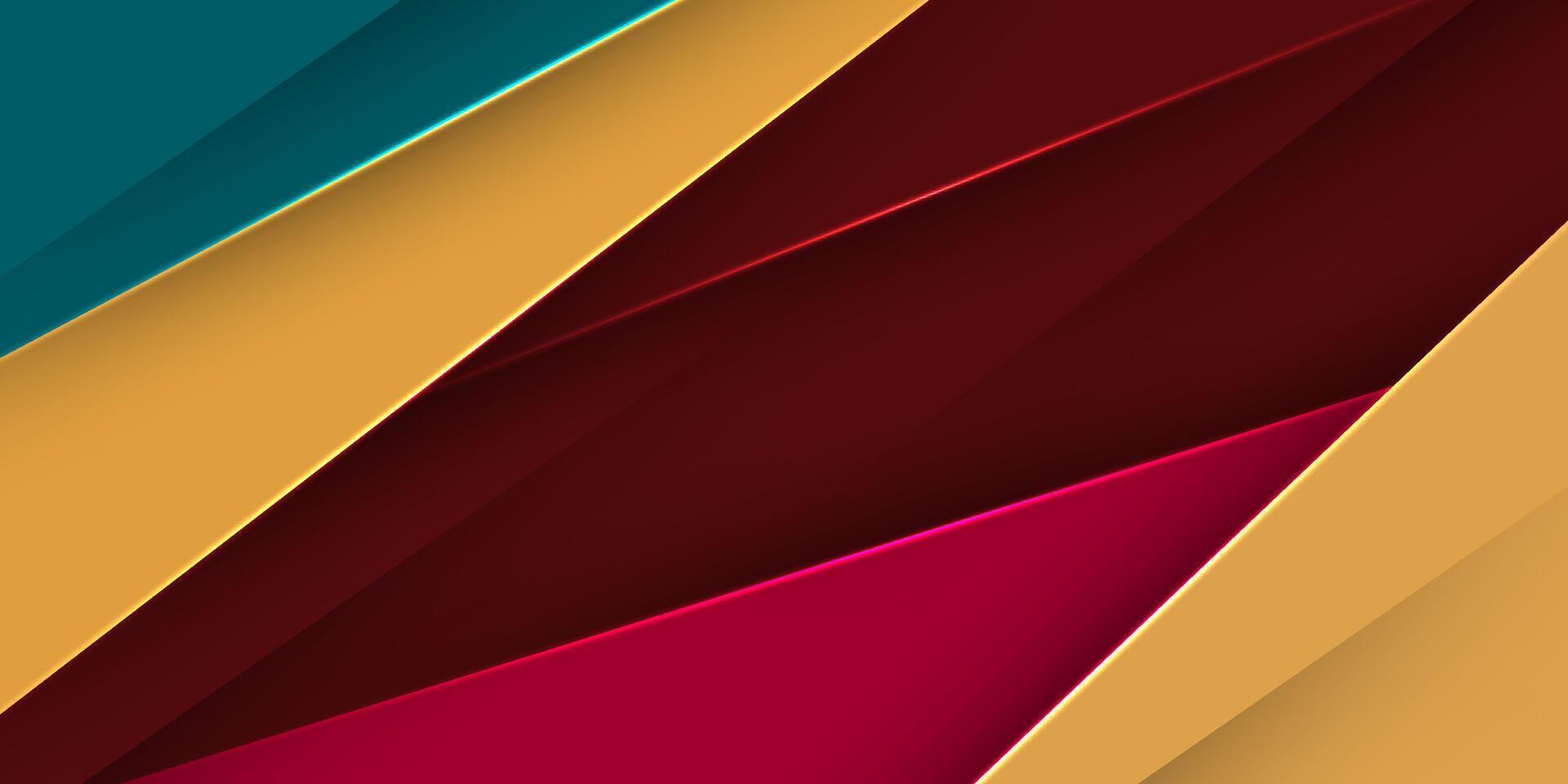 Abstract overlap colorful 3D background with lights design. Simple and modern papercut triangle pattern concept. vector
