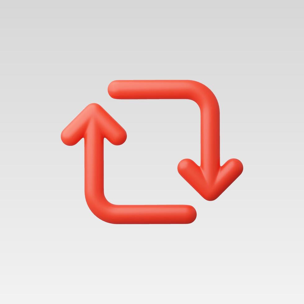 3d Realistic Refresh or Repeat icon vector