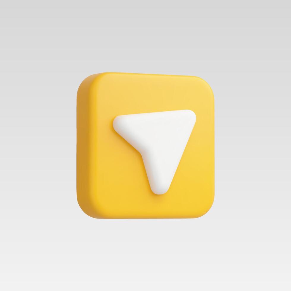 3d Realistic Yellow Share Icon vector