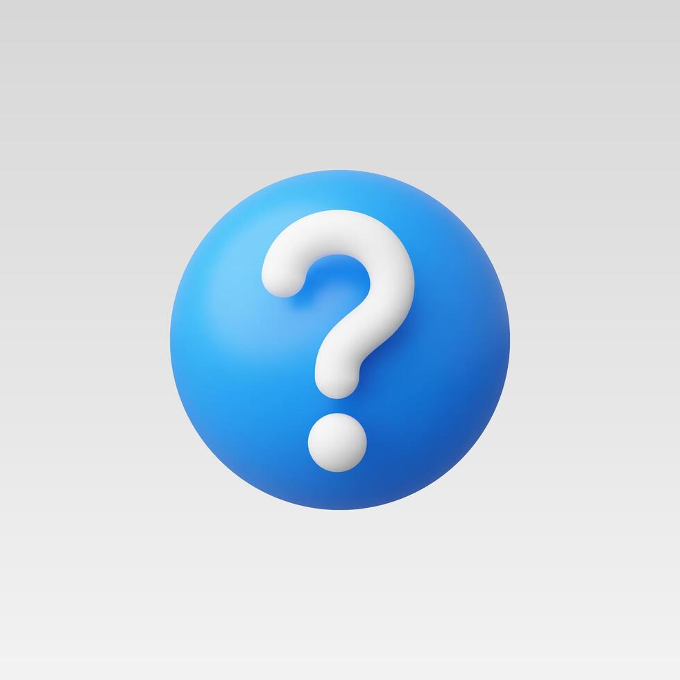 3d Realistic Blue Question mark Icon vector