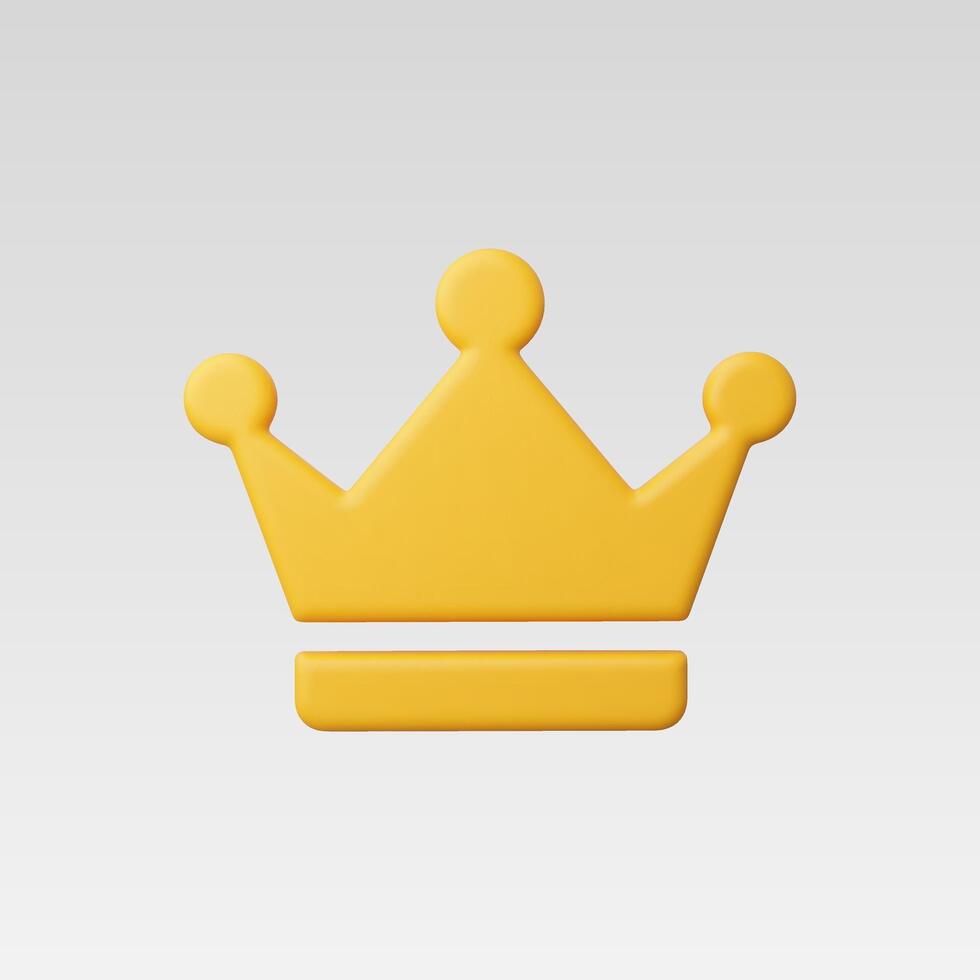3d Realistic Crown Icon vector