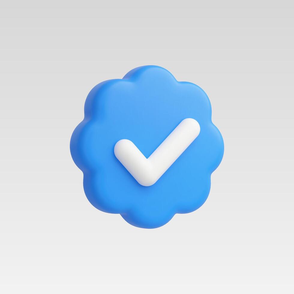 3d Realistic Verified Icon vector
