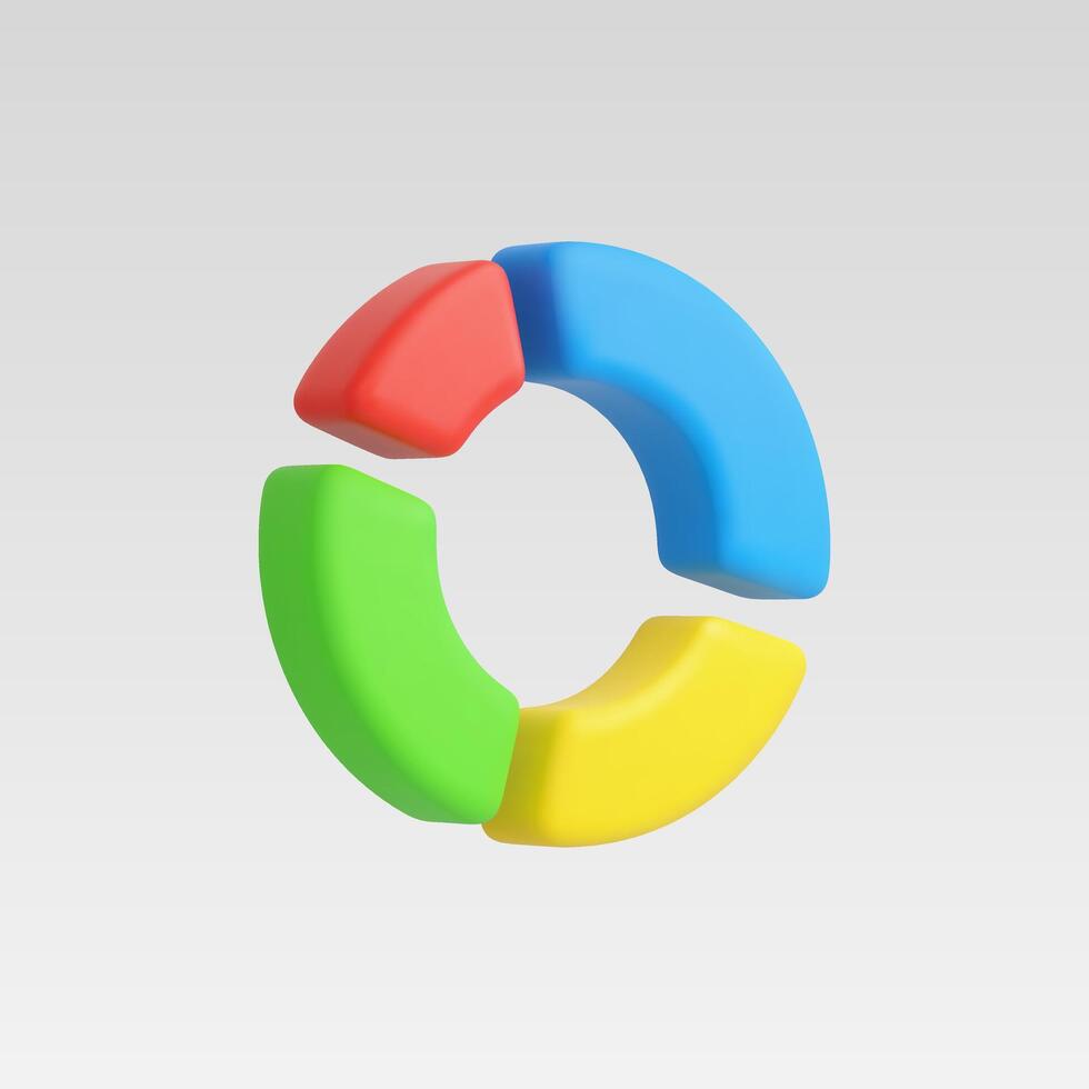 3d Realistic Circle diagram, Pie chart Colorfull vector