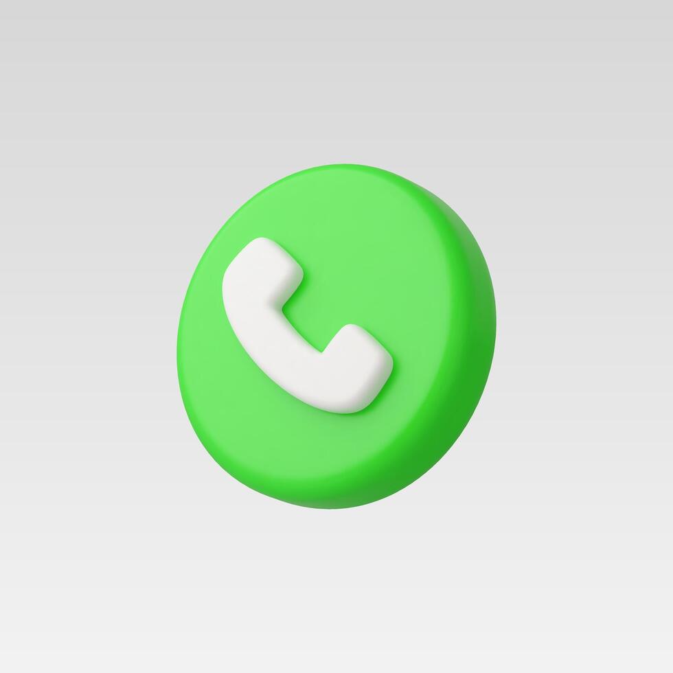 3d Realistic Green Phone Call vector