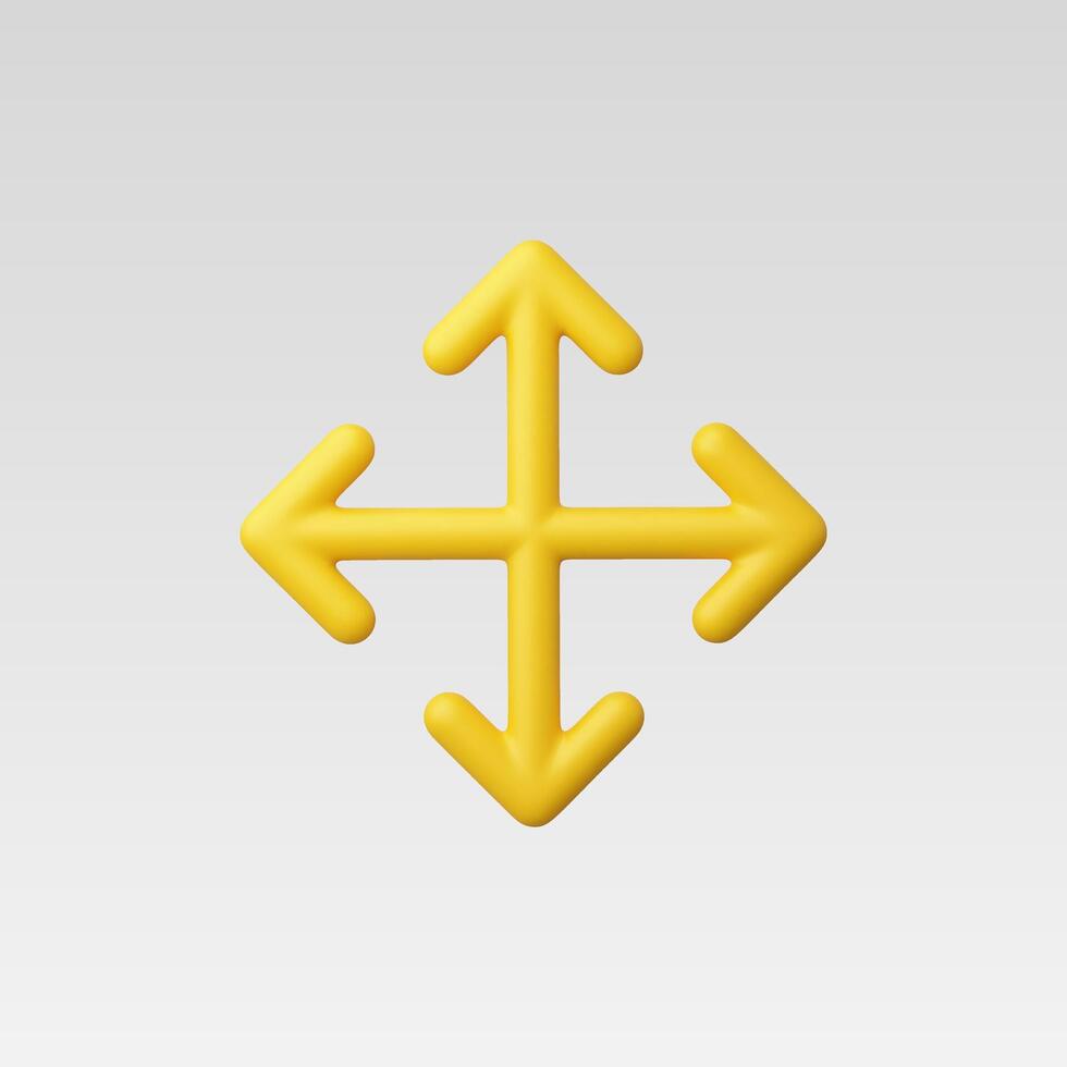 3d Realistic Extend, Resize, Enlarge icon vector