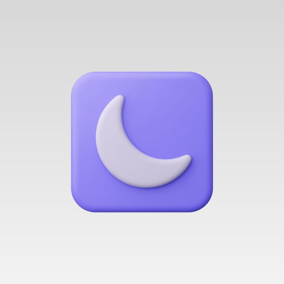 3d Realistic Moon icon illustration vector