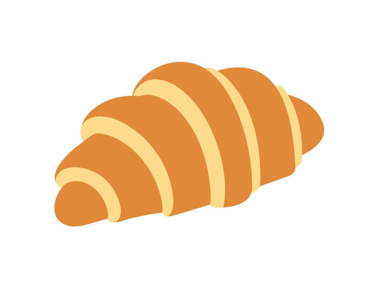 Fresh croissant on white background. Delicious pastry for breakfast or snack. vector
