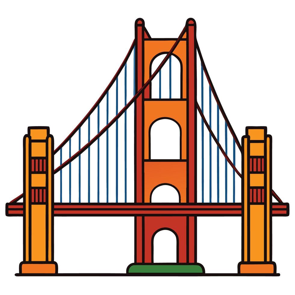 Golden Gate icon vector