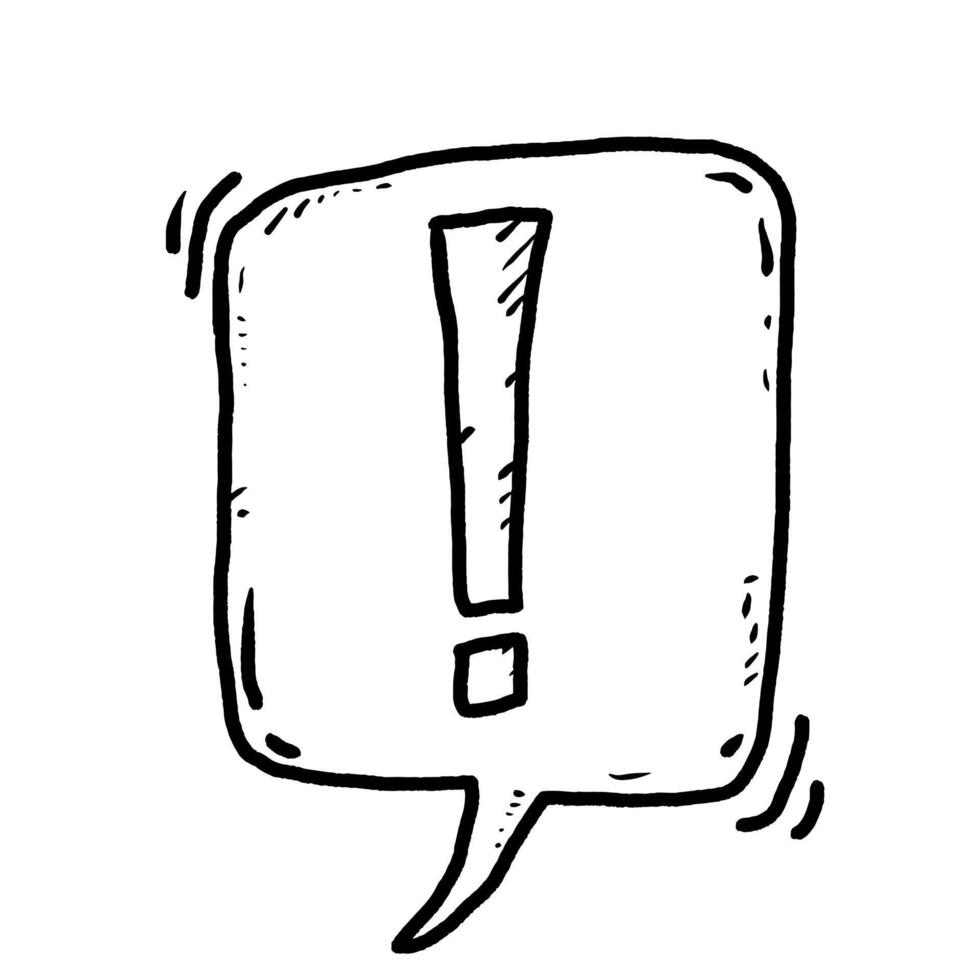 Doodle sketch style of Hand drawn exclamation point illustration . vector
