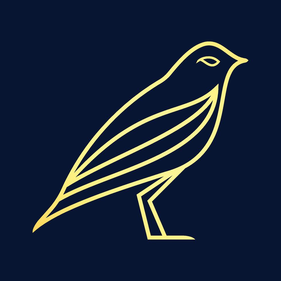 golden outline bird. Sophisticated Bird Branding Logo design vector