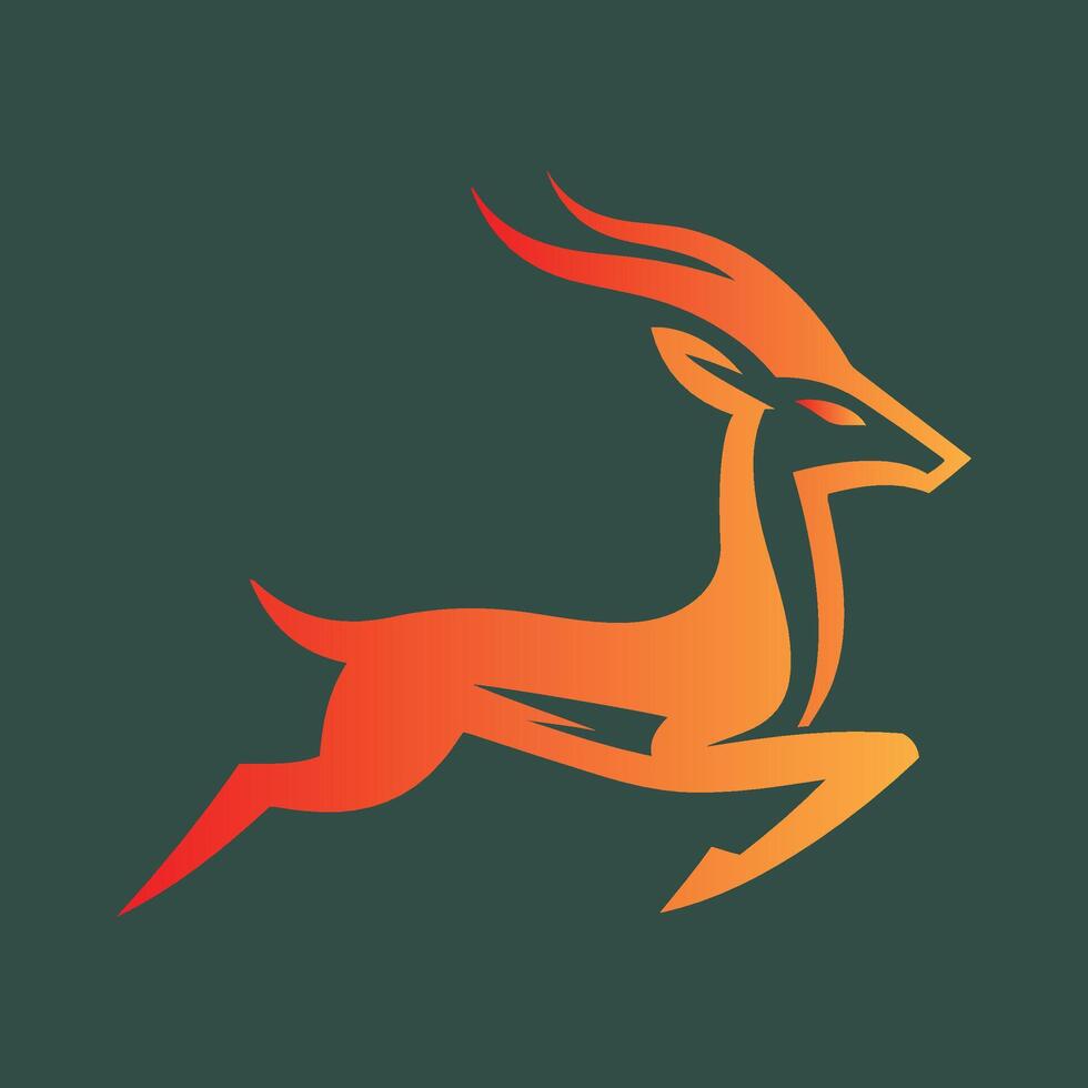 Modern Deer. simply Deer icon, Blue Deer, elegant. stand oryx logo design template vector