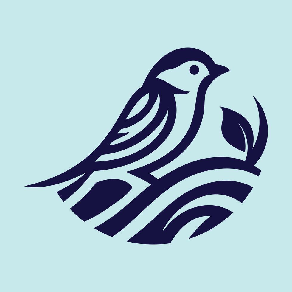 Clever bird. bird love, intelligent, bird, silhouette bird logo design vector
