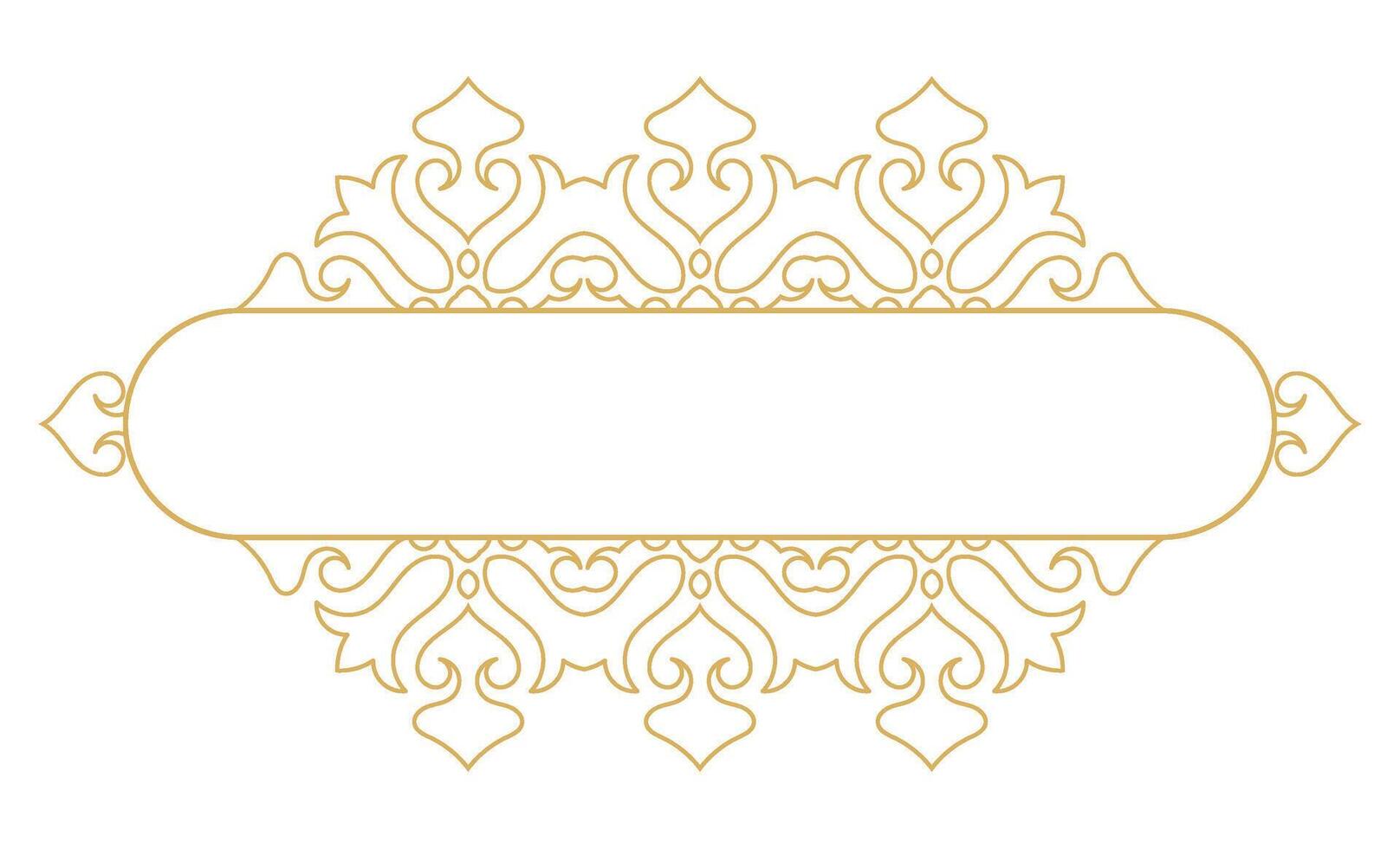 Ornate Frame Decoration with Calligraphic Abstract Design. vector