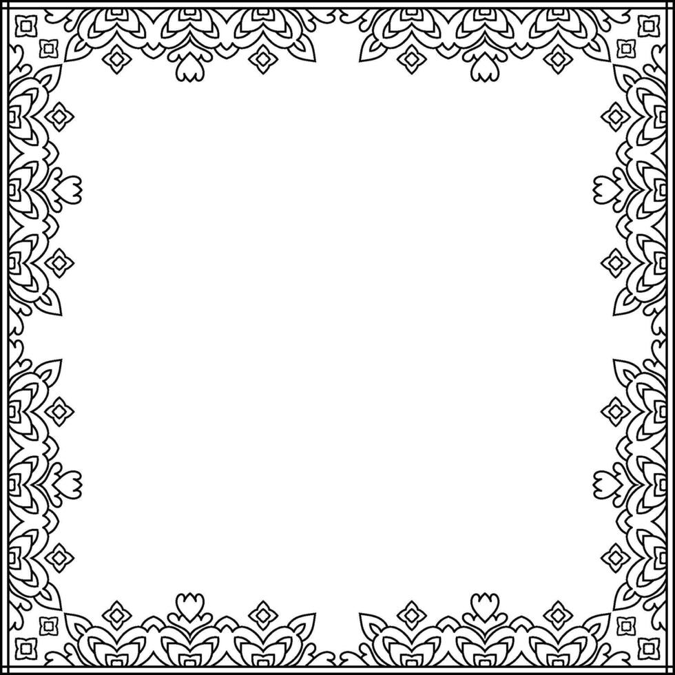 Decorative Vintage Frame with Ornamental Filigree and Abstract Design. vector