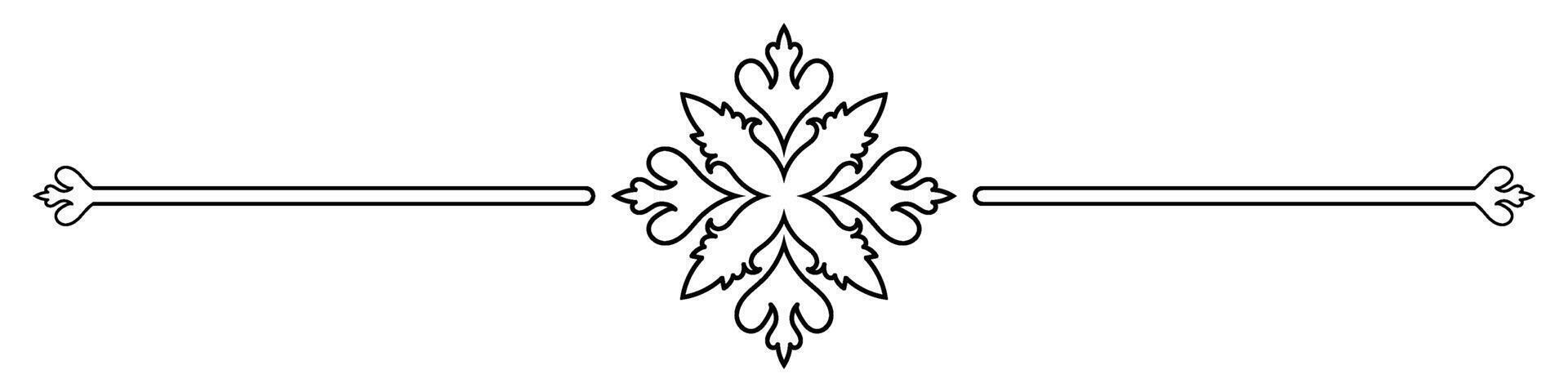 Vintage Ornamental Divider Border Filigree Line Design. vector