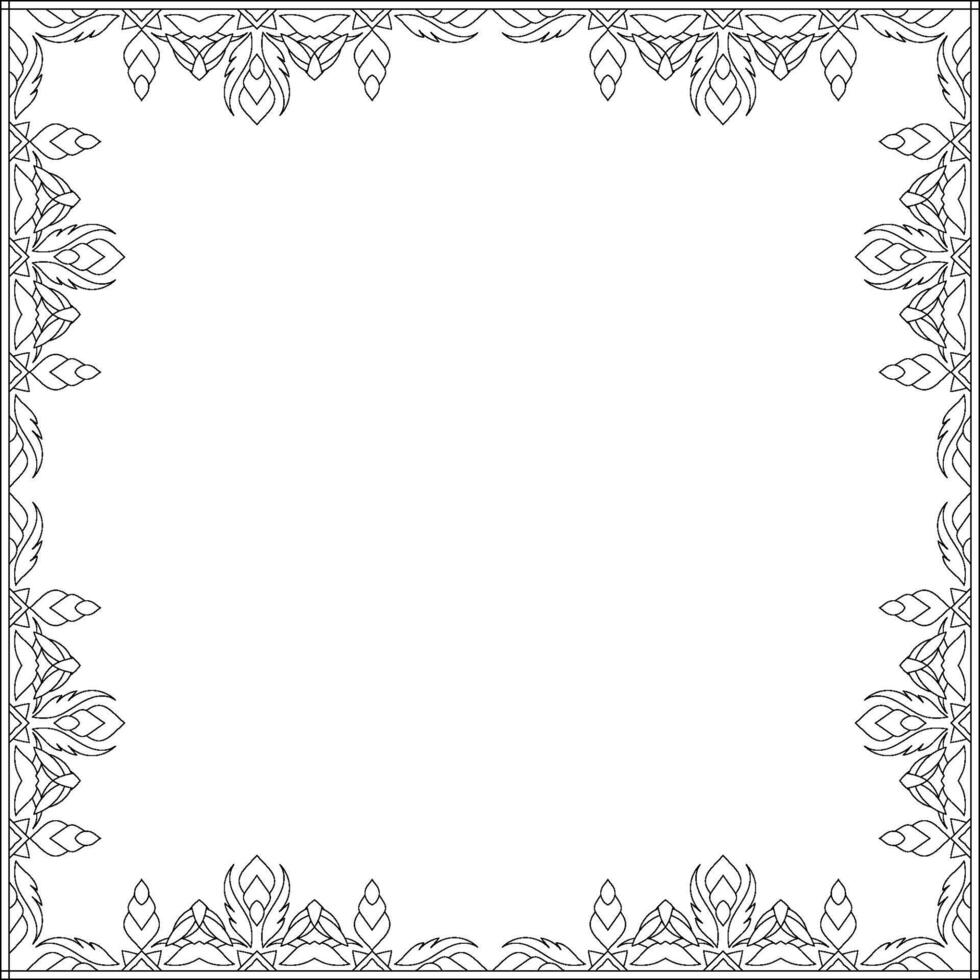 Retro Inspired Ornamental Frame with Vintage Abstract Filigree Element. vector