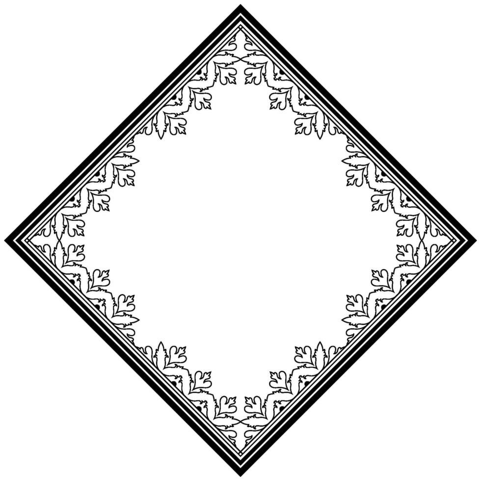 Baroque Vintage Frame with Calligraphic Drawn Element and Abstract Design. vector