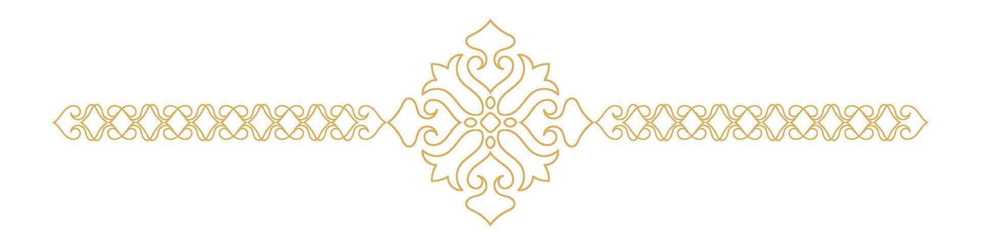 Ornate Abstract Label Decoration with Floral Design and Stylish Divider. vector