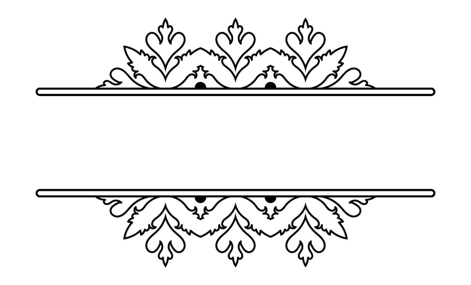 Vintage Retro Frame with Artistic Design and Decorative Ornament. vector