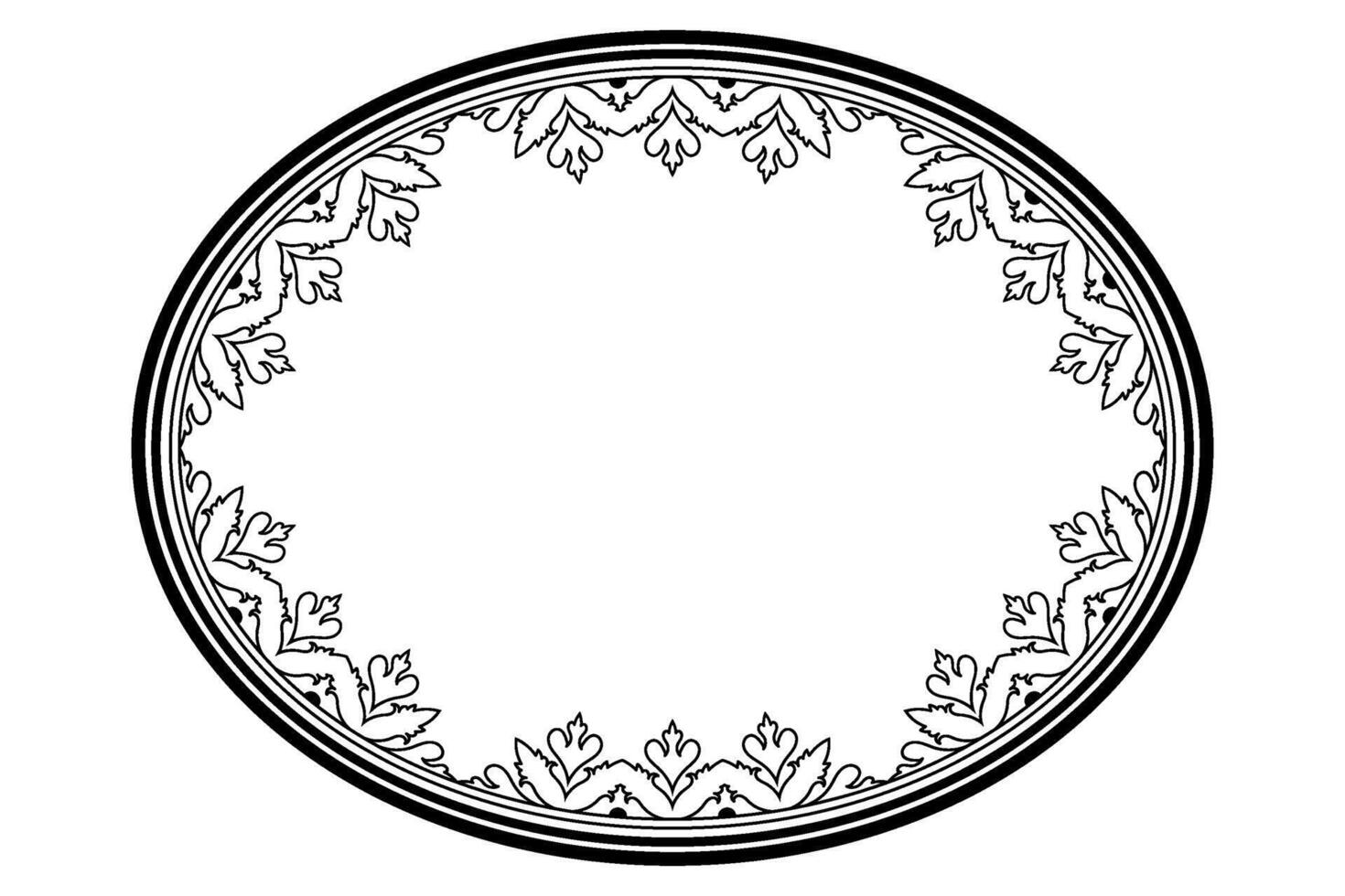 Ornamental Decoration and Retro Frame with Artistic Design Element. vector