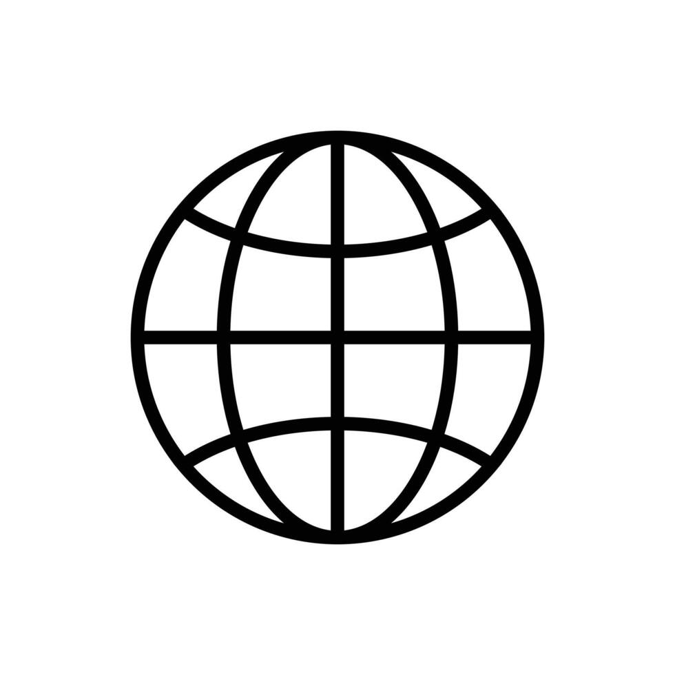 Globe icon isolated on white background website icon illustration vector