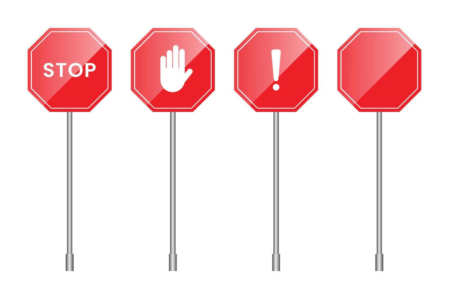 Traffic sign symbol stop isolated on white background design vector