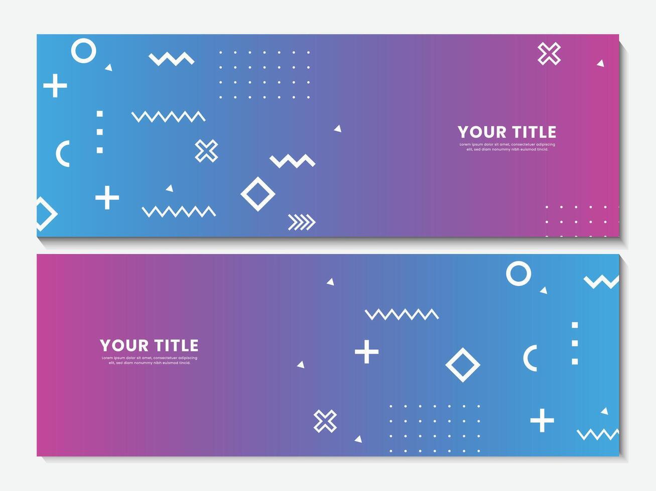 Set of abstract banner with geometric shapes elements design vector