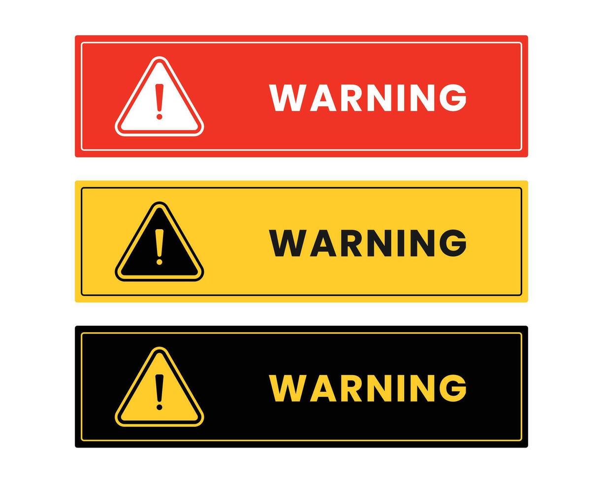 Warning caution set sign design collection design vector