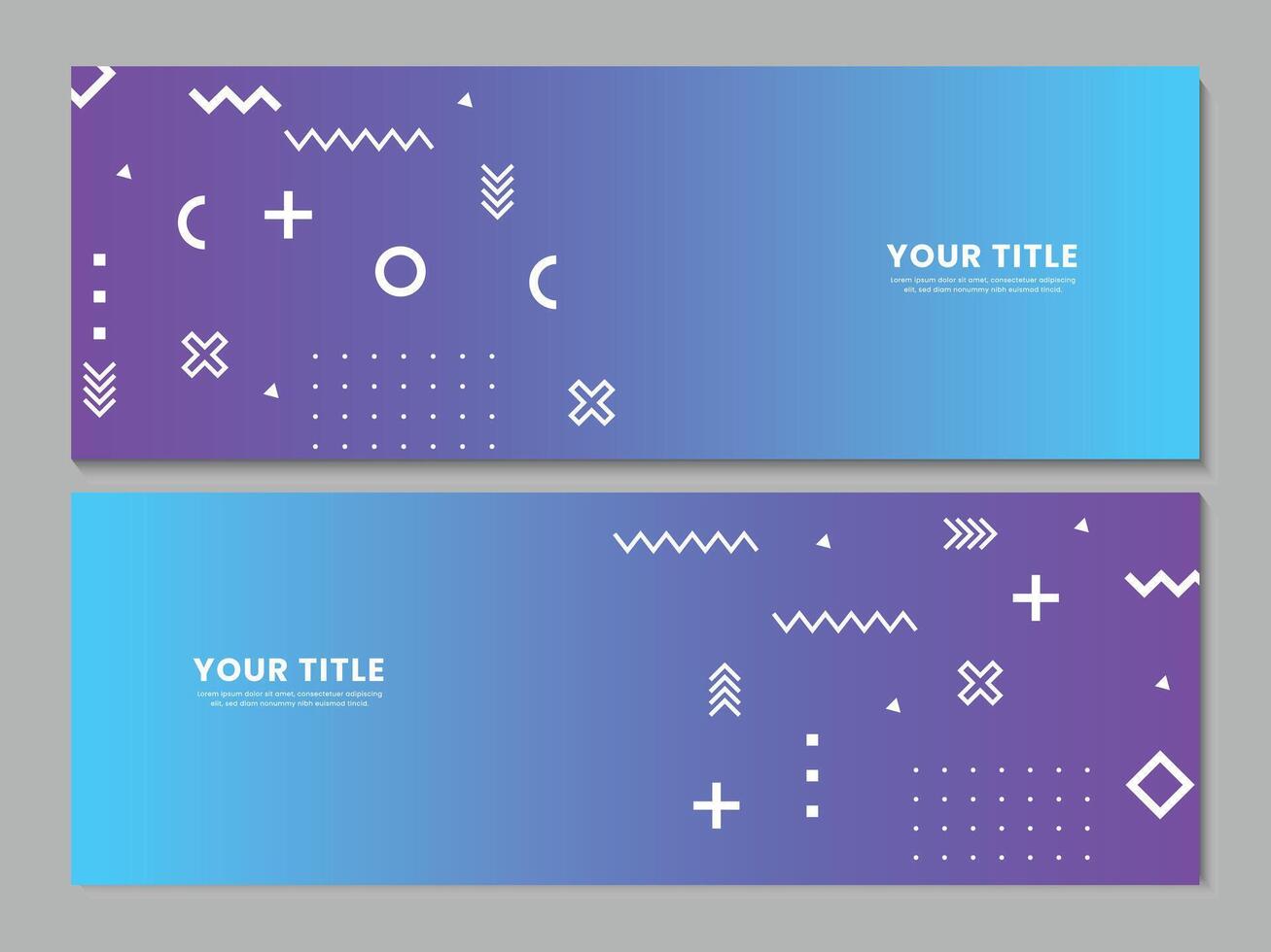 Flat design abstract geometric horizontal banners template design vector