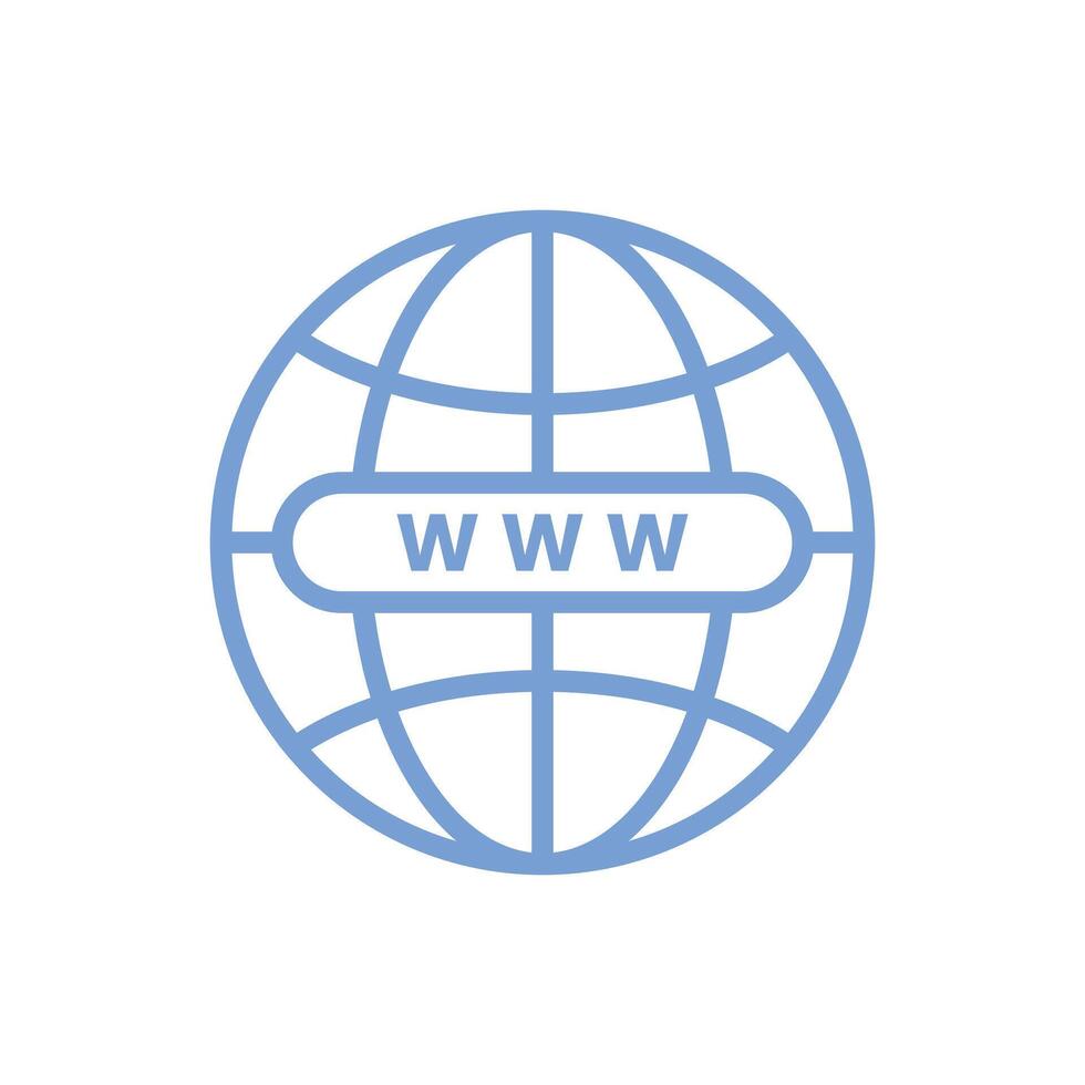 WWW Internet Globe Grid Blue Icon vector