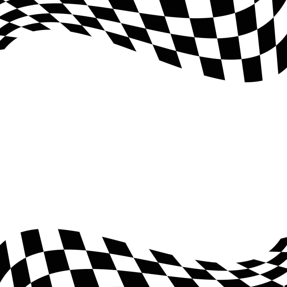Race flag background checkered flag Black and white illustration vector