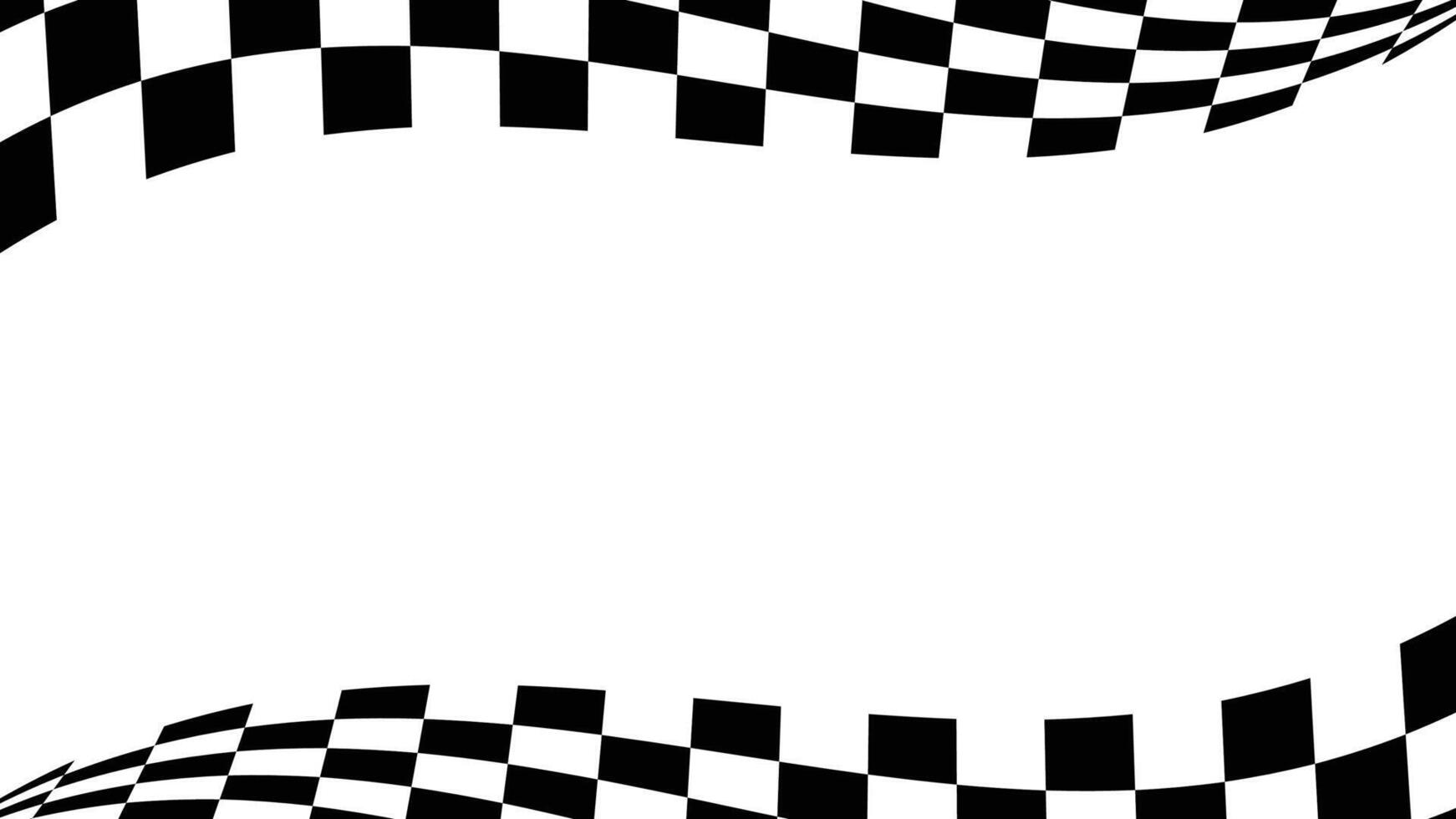 Race flag black and white checker start and finish flag vector