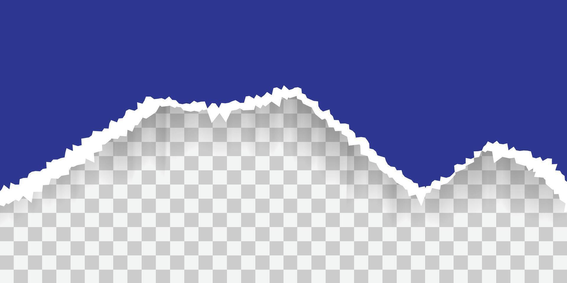 Blue torn paper sheet edge background vector