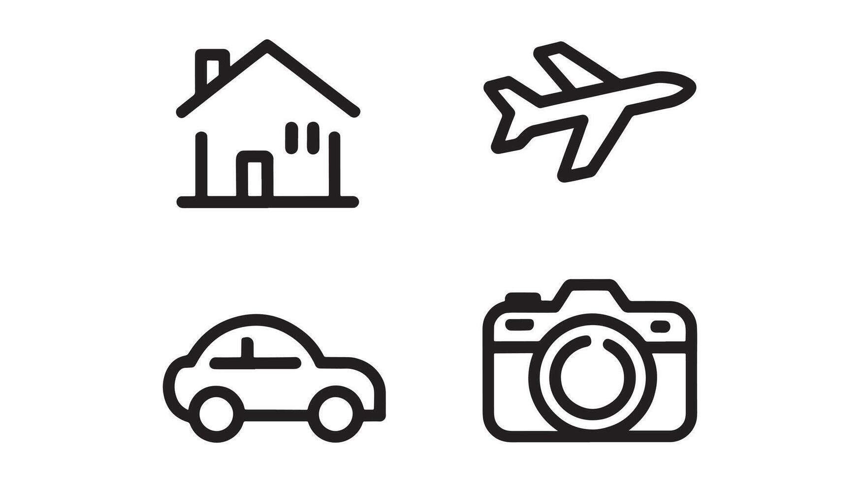 Travel and tourism icons set illustration vector