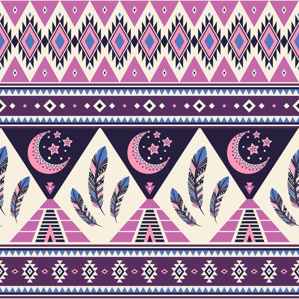 Tribal striped seamless pattern, aztec geometric background, can be used in textile design, web design for making of clothes, accessories, decorative paper, wrapping vector