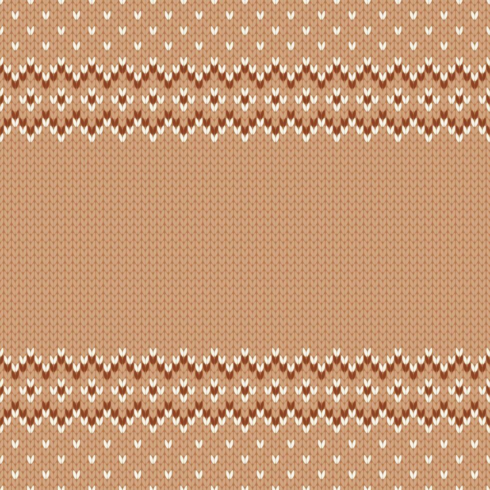 Knitwear texture. Template with empty place for text. Traditional seasonal seamless background for holiday design. Winter knitted wool sweater pattern. Christmas border vector