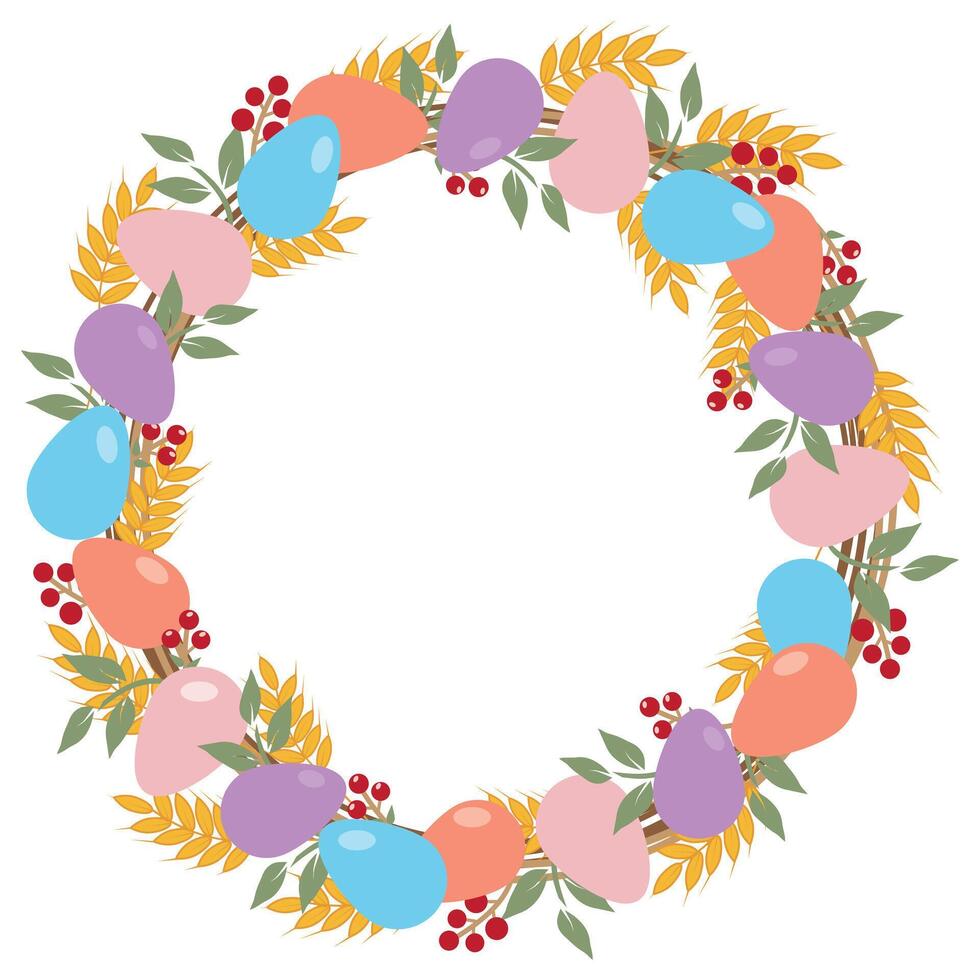 Easter wreath on a white background vector